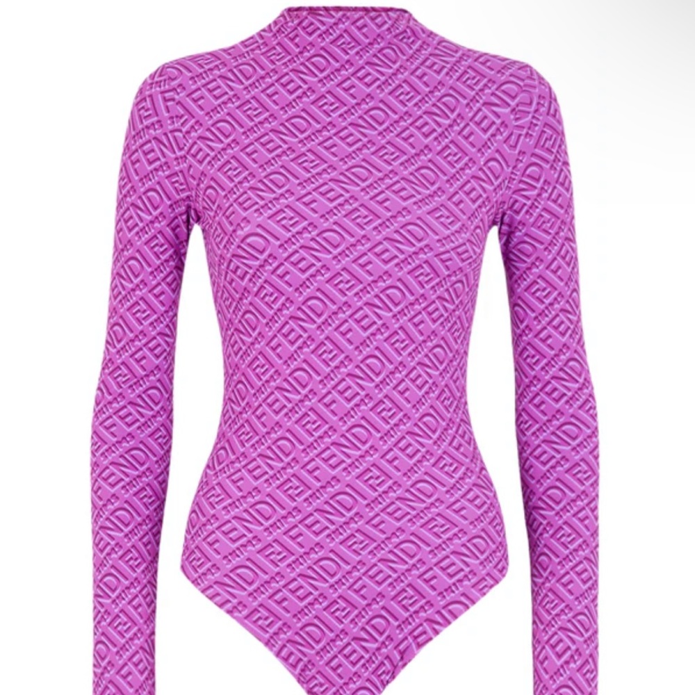 Fendi x Skims Mock Neck Sleeve Bodysuit SMALL COLORADO